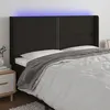 Image de vidaXL Tête de lit à LED Noir 163x16x118/128 cm Tissu