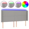 Image de vidaXL TÃªte de lit Ã  LED Gris clair 183x16x118/128 cm Tissu