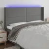 Image de vidaXL Tête de lit à LED Gris foncé 183x16x118/128 cm Tissu
