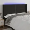 Image de vidaXL Tête de lit à LED Noir 183x16x118/128 cm Tissu