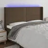 Image de vidaXL Tête de lit à LED Marron foncé 183x16x118/128 cm Tissu3123925