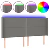 Image de vidaXL TÃªte de lit Ã  LED Gris foncÃ© 203x16x118/128 cm Tissu