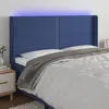 Image de vidaXL Tête de lit à LED Bleu 203x16x118/128 cm Tissu