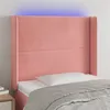 Image de vidaXL Tête de lit à LED Rose 83x16x118/128 cm Velours