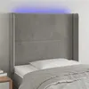 Image de vidaXL Tête de lit à LED Gris clair 103x16x118/128 cm Velours3123950