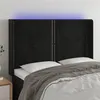 Image de vidaXL Tête de lit à LED Noir 147x16x118/128 cm Velours