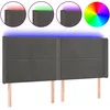 Image de vidaXL Vidaxl Tête De Lit À Led Gris Foncé 163x16x118/128 Cm Velours