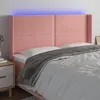 Image de vidaXL Tête de lit à LED Rose 163x16x118/128 cm Velours