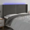 Image de vidaXL Tête de lit à LED Gris foncé 183x16x118/128 cm Velours