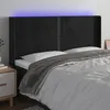 Image de vidaXL Tête de lit à LED Noir 203x16x118/128 cm Velours