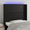 Image de vidaXL Tête de lit à LED Noir 93x16x118/128 cm Similicuir3123986