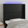 Image de vidaXL Tête de lit à LED Noir 103x16x118/128 cm Similicuir3123992