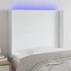 Image de vidaXL Tête de lit à LED Blanc 103x16x118/128 cm Similicuir