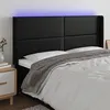 Image de vidaXL Tête de lit à LED Noir 183x16x118/128 cm Similicuir
