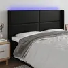 Image de vidaXL Tête de lit à LED Noir 203x16x118/128 cm Similicuir