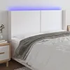 Image de vidaXL Tête de lit à LED Blanc 203x16x118/128 cm Similicuir