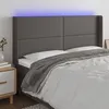 Image de vidaXL Tête de lit à LED Gris 203x16x118/128 cm Similicuir