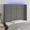 Image de vidaXL Tête de lit à LED Gris foncé 93x16x118/128 cm Tissu