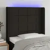 Image de vidaXL Tête de lit à LED Noir 93x16x118/128 cm Tissu