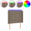 Image de vidaXL TÃªte de lit Ã  LED Taupe 93x16x118/128 cm Tissu