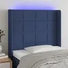 Image de vidaXL Tête de lit à LED Bleu 93x16x118/128 cm Tissu