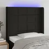 Image de vidaXL Tête de lit à LED Noir 103x16x118/128 cm Tissu