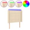 Image de vidaXL TÃªte de lit Ã  LED CrÃ¨me 103x16x118/128 cm Tissu