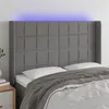 Image de vidaXL Tête de lit à LED Gris foncé 147x16x118/128 cm Tissu