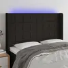Image de vidaXL Tête de lit à LED Noir 147x16x118/128 cm Tissu