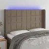 Image de vidaXL Tête de lit à LED Taupe 147x16x118/128 cm Tissu