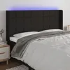 Image de vidaXL Tête de lit à LED Noir 203x16x118/128 cm Tissu