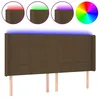 Image de vidaXL TÃªte de lit Ã  LED Marron foncÃ© 203x16x118/128 cm Tissu