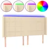 Image de vidaXL TÃªte de lit Ã  LED CrÃ¨me 203x16x118/128 cm Tissu