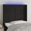 Image de vidaXL Tête de lit à LED Noir 83x16x118/128 cm Velours