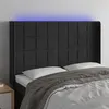 Image de vidaXL Tête de lit à LED Noir 147x16x118/128 cm Velours3124098