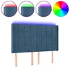 Image de Vidaxl TÃªte De Lit Ã Led Bleu FoncÃ© 147x16x118/128 Cm Velours