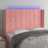 Image de vidaXL Tête de lit à LED Rose 147x16x118/128 cm Velours