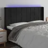 Image de vidaXL Tête de lit à LED Noir 163x16x118/128 cm Velours