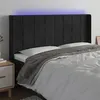 Image de vidaXL Tête de lit à LED Noir 183x16x118/128 cm Velours