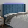 Image de Vidaxl TÃªte De Lit Ã Led Bleu FoncÃ© 183x16x118/128 Cm Velours