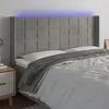 Image de vidaXL Tête de lit à LED Gris clair 203x16x118/128 cm Velours3124114