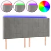 Image de vidaXL TÃªte de lit Ã  LED Gris clair 203x16x118/128 cm Velours