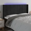 Image de vidaXL Tête de lit à LED Noir 203x16x118/128 cm Velours