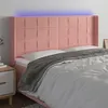 Image de vidaXL Tête de lit à LED Rose 203x16x118/128 cm Velours
