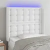 Image de vidaXL Tête de lit à LED Blanc 83x16x118/128 cm Similicuir3124121