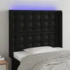 Image de vidaXL Tête de lit à LED Noir 93x16x118/128 cm Similicuir