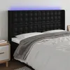 Image de vidaXL Tête de lit à LED Noir 147x16x118/128 cm Similicuir