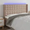 Image de vidaXL Tête de lit à LED Cappuccino 147x16x118/128 cm Similicuir