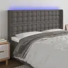 Image de vidaXL Tête de lit à LED Gris 163x16x118/128 cm Similicuir