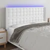 Image de vidaXL Tête de lit à LED Blanc 183x16x118/128 cm Similicuir